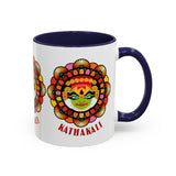 Kathakali Accent Coffee Mug 11oz 15oz Kerala India Classical Dance Art Face Ceramic Cup Cultural Heritage South Indian Folk Design Traditional Festival Gift