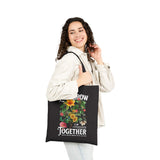 Lets Grow Together Floral Accent Coffee Mug Motivational Botanical Graphic Ceramic Mug Inspirational Streetwear Art Perfect Gift for Friends Couples Birthdays Cozy Mornings Office Desk and Everyday Tea or Coffee