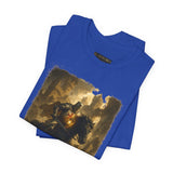 Medieval Knight On Horseback Fantasy Art Unisex Heavy Cotton Tee Epic Warrior Adventure Graphic Shirt Heroic Battle Scene Streetwear Bold Artistic Design