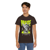 Praise Angel Statue Graphic Unisex Heavy Cotton Tee Spiritual Gothic Streetwear T-Shirt
