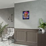 Flaming Pirate Skull Matte Vertical Poster Bold Gothic Nautical Wall Art Fiery Skull And Anchor Design For Dark Fantasy Lovers Metalcore Fans Artists And Biker Decor