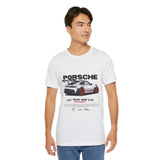 Porsche High-Performance Track Machine Blueprint Design Unisex Heavy Cotton Tee Powerful Street Racing Inspired Graphic Shirt