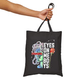 Eyes On Me Boys Medusa Cotton Canvas Tote Bag Mythological Streetwear Bold Empowerment Design for Everyday Use Perfect Gift for Friends Book Lovers Shoppers Casual Carry Bag