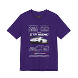 White Track Racing Blueprint Artwork Unisex Heavy Cotton Tee High Performance Inspired Streetwear Graphic Shirt For Car Lovers And Speed Enthusiasts