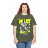 Praise Angel Statue Graphic Unisex Heavy Cotton Tee Spiritual Gothic Streetwear T-Shirt
