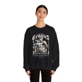 Cronus The Dark Sovereign Unisex Heavy Blend Crewneck Sweatshirt Greek Mythology Statue Graphic Gothic Streetwear Bold Artistic Pullover