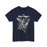 Fly High Angel Design Unisex Heavy Cotton Tee Streetwear Graphic T Shirt Spiritual Guardian Winged Warrior Style