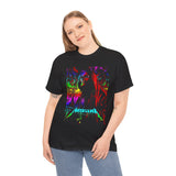 Reaper Of Neon Flames Unisex Heavy Cotton Tee Dark Energy Skull Design Powerful Streetwear Statement For Bold Rebels And Night Warriors