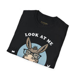 Laughing Donkey Fun Cartoon Unisex Heavy Cotton Tee Bold Humor Streetwear Trendy Graphic Shirt Perfect Gift for Friends Birthdays Casual Wear