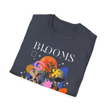 Blooms Person Unisex Softstyle T Shirt Modern Graphic Tee Black Artistic Abstract Colorful Floral Head Design Futuristic Streetwear Creative Fashion Outfit