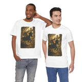 Medieval Knight On Horseback Fantasy Art Unisex Heavy Cotton Tee Epic Warrior Adventure Graphic Shirt Heroic Battle Scene Streetwear Bold Artistic Design