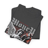 Money Bright Unisex Heavy Cotton Tee Angel Statue Graphic Gothic Streetwear Red Neon Aesthetic Artistic Fashion Statement T Shirt