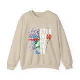 Eyes On Me Boys Medusa Crewneck Comfortable Unisex Heavy Blend Sweatshirt Mythological Streetwear Bold Empowerment Design for Self Expression Perfect Gift for Friends Birthdays Cozy Days Casual Wear