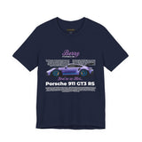 Porsche 911 GT3 RS Berry Purple Inspired Illustrated Sports Car Graphic T Shirt Luxury Performance Racing Streetwear Unisex Heavy Cotton Tee High Speed Motorsport Lifestyle Gift For Car Enthusiasts