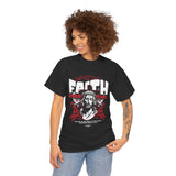 Faith Over Fear Jesus Crown Of Thorns Unisex Heavy Cotton Tee Christian Graphic Bold Religious Streetwear Motivational Bible Verse T Shirt