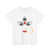 Divine Maa Durga Trinetra Minimal Art T Shirt Hindu Goddess Shakti Bhavani Devi Graphic Tee Spiritual Devotional Streetwear Navratri Festival Ethnic Indian Culture Unisex Cotton Casual Wear Gift For...