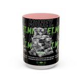 Money Mindset Accent Coffee Mug 11oz 15oz Motivational Hustle Grind Wealth Entrepreneur Graphic Ceramic Mug Bold Streetwear Inspired Success Lifestyle Cup