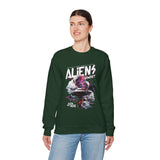 Aliens Exist UFO Graphic Unisex Heavy Blend Crewneck Sweatshirt Sci Fi Streetwear Alien Space Pullover