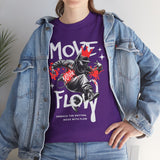 Move With Flow Breakdance Graphic Unisex Heavy Cotton Tee Hip Hop Streetwear Dance Rhythm Urban Style T Shirt