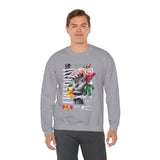Freedom Snake And Rose Crewneck Comfortable Unisex Sweatshirt Motivational Streetwear Bold Floral Empowerment Design For Resilience And Strength Perfect Gift For Friends Birthdays Cozy Days Casual Wear