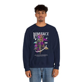 Romance Rose Unisex Heavy Blend Crewneck Sweatshirt Graphic Pullover Black Gothic Aesthetic Love Inspired Streetwear Fashion Artistic Outfit