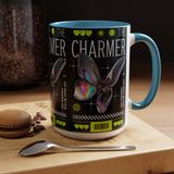 The Charmer Butterfly Accent Coffee Mug 11oz 15oz Black Two Tone Ceramic Cup Aesthetic Iridescent Butterfly Design Gift for Coffee Lovers
