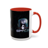 Space Galaxy Accent Coffee Mug 11oz 15oz Astronaut Spacecraft Earth Black Two Tone Ceramic Cup Gift for Space Lovers