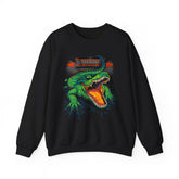 Beast Of The Stadium Unisex Crewneck Sweatshirt Heavy Fleece Blend Neon Crocodile Power Design Electric Green Reptile Streetwear Bold Statement Fashion For Cold-Season Trendsetters