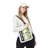Not Alone Alien Tote Bag Sci Fi Extraterrestrial UFO Design Canvas Bag Space Lover Reusable Eco Friendly Durable Shopping Travel Lifestyle Tote