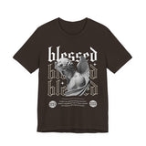 Blessed Angel Statue Graphic Unisex Jersey Short Sleeve Tee Gothic Streetwear Aesthetic Spiritual Bold Artistic Fashion T Shirt