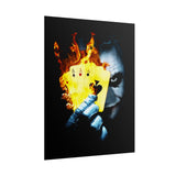 The Burning Aces Glossy Poster Fiery Gothic Wall Art Bold Dark Design for Risk Takers, Art Collectors, and Fearless Home Décor Lovers