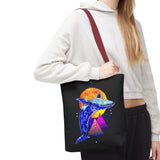 Ballena Cosmic Whale Art Eco Tote Bag Vibrant Geometric Ocean Design Durable Canvas Reusable Shopping Bag Premium Artistic Streetwear Accessory Perfect Gift for Nature Lovers Dreamers and Creative Thinkers