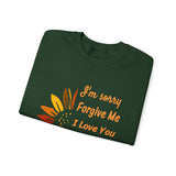 Unisex Ho’oponopono Sunflower Crewneck Sweatshirt Heavy Blend Pullover Healing Affirmation Spiritual Gratitude Mindfulness Positive Energy Apparel
