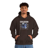 Civilization Eye Of Memory Graphic Unisex Heavy Blend Hooded Sweatshirt Futuristic Visionary Streetwear Abstract Blue Eye Gothic Hoodie
