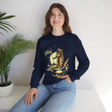 Lunar Legacy Astronaut Art Unisex Heavy Blend Crewneck Sweatshirt Bold Space Exploration Graphic Streetwear Pullover Premium Cosmic Design Soft Fleece Warm Comfortable Everyday Wear Perfect Gift for...