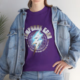 Temporal Echo Lightning Globe Graphic Unisex Heavy Cotton Tee Bold Streetwear Past Present Future Inspired T-Shirt