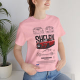 Red High Performance Muscle Coupe Blueprint Unisex Heavy Cotton Tee Retro Car Art Streetwear Gift for Gearheads Daily Wear Car Lovers Apparel