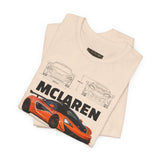 Orange Hypercar Blueprint Unisex Heavy Cotton Tee High Detail Automotive Art Streetwear Graphic for Car Enthusiasts and Daily Wear