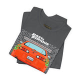 Legendary Orange Street Machine Rear View Unisex Heavy Cotton Tee Powerful JDM Inspired Car Art Graphic Shirt for Collectors and Gearheads
