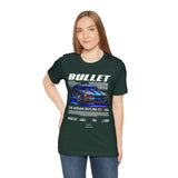 Bullet Blue Street Racing Artwork Unisex Heavy Cotton Tee High Performance Inspired Graphic Shirt For Car Lovers And Urban Streetwear Fans