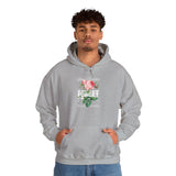 Stay Positive Forget Problems Rose Hoodie Comfortable Unisex Sweatshirt Motivational Streetwear Bold Floral Empowerment Design for Self Growth Perfect Gift for Friends Birthdays Cozy Days Casual Wear