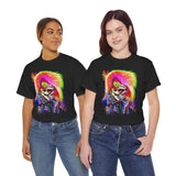 Calavera Punk Skull Unisex Heavy Cotton Tee Neon Gothic Streetwear T-Shirt Bold Rock Rebel Design For Punk Festivals Halloween Concerts Tattoo Lovers And Alternative Fashion