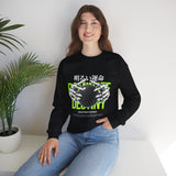 Destiny Fearless Pursuit of Happiness Unisex Heavy Blend Crewneck Sweatshirt Gothic Skeleton Hands Globe Graphic Streetwear Bold Motivational Pullover