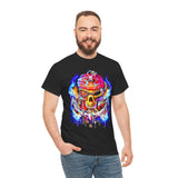 Flaming Pirate Skull Unisex Heavy Cotton Tee Bold Nautical Skull Streetwear T Shirt Fiery Gothic Rebellion Design Perfect For Bikers Gamers Artists And Metal Lovers