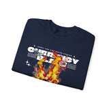 Currency Blaze Burning Money Graphic Unisex Heavy Blend Crewneck Sweatshirt Bold Streetwear Flame Cash Statement Urban Pullover