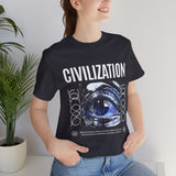 Civilization Eye Of Memory Graphic Unisex Jersey Short Sleeve Tee Futuristic Visionary Streetwear Bold Abstract Blue Eye T Shirt