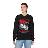 Money Motivation Hustler Mindset Graphic Print Unisex Heavy Blend Crewneck Sweatshirt Streetwear Ambition Pullover