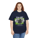 Destiny Fearless Pursuit of Happiness Unisex Heavy Cotton Tee Gothic Skeleton Hands Globe Graphic Streetwear Bold Motivational T Shirt