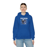 Civilization Eye Of Memory Graphic Unisex Heavy Blend Hooded Sweatshirt Futuristic Visionary Streetwear Abstract Blue Eye Gothic Hoodie