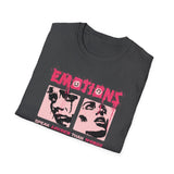 Emotions Speak Louder Than Words Graphic Unisex Softstyle T Shirt Bold Streetwear Retro Pop Art Statement Tee